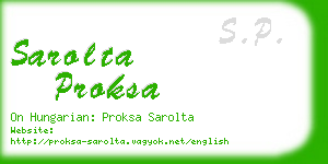 sarolta proksa business card